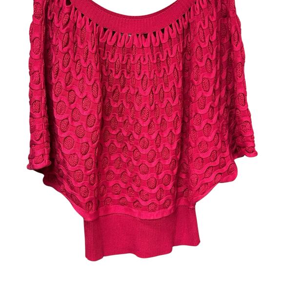 Once Again‎ Pink Open-Knit Batwing Sweater - Women’s Size Medium - Picture 4 of 8
